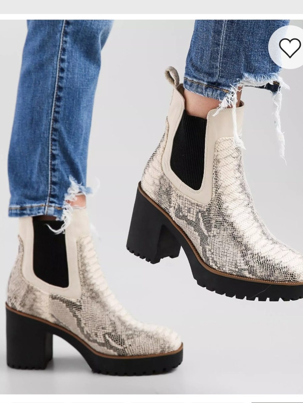Chinese Laundry Good Day Chelsea Lug Boot, Size 7.5 Snake Skin Pattern